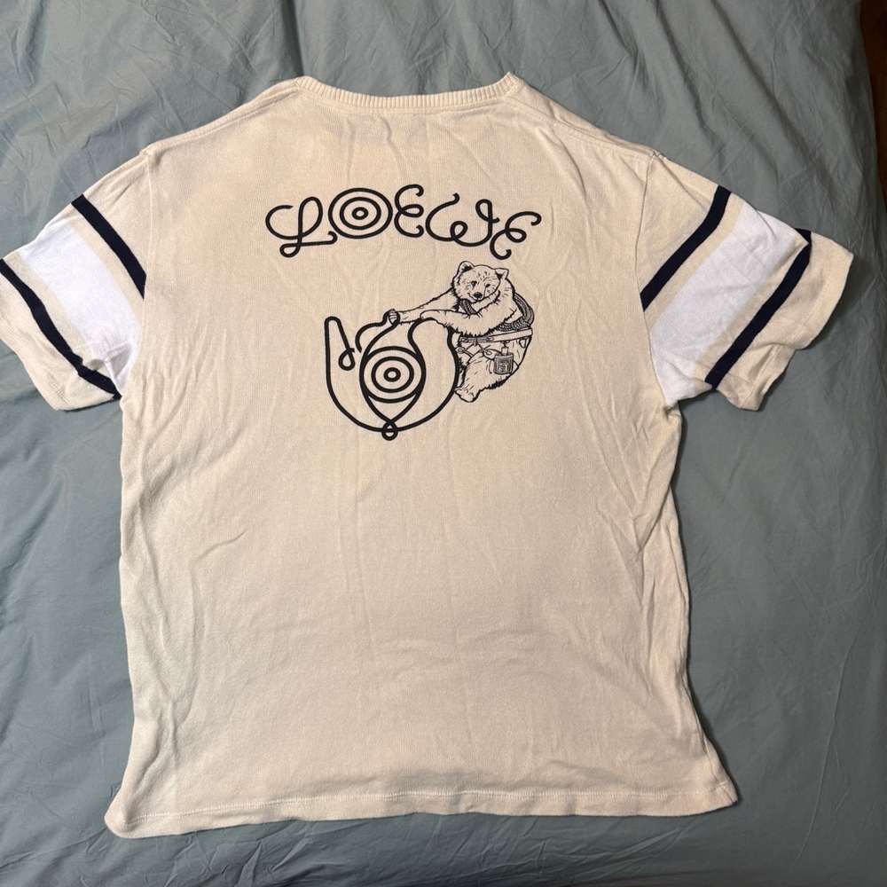 Loewe Paula’s Ibiza Men’s Knit T-Shirt with Polar Bear Size Large Cream & Black